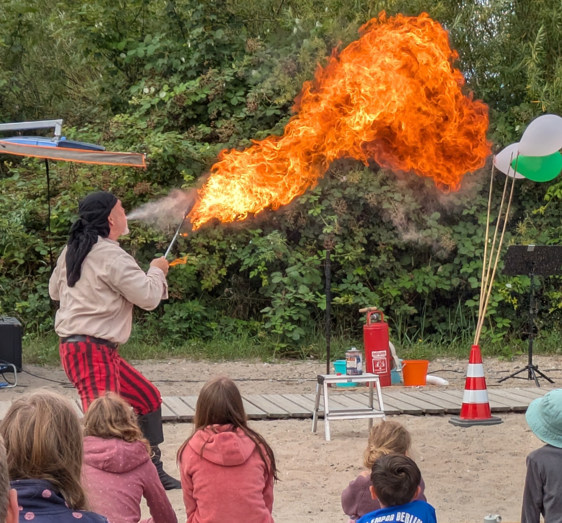 Feuerkünstler in Aktion
