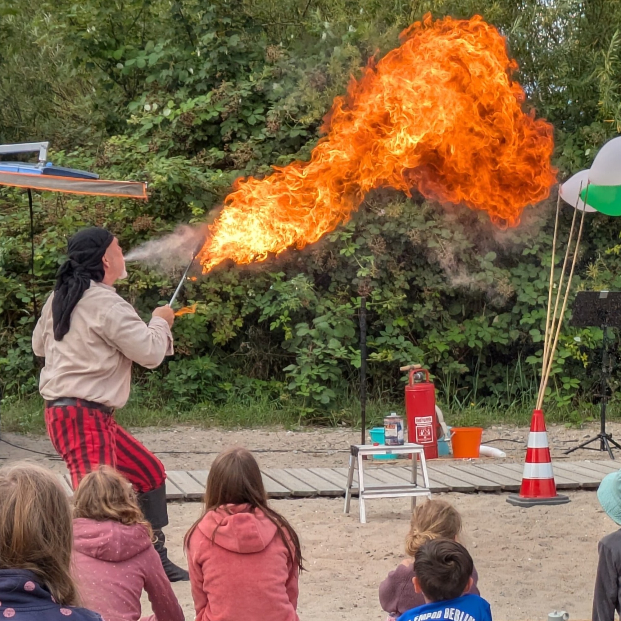 Feuerkünstler in Aktion